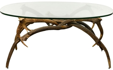 Antler and Glass Coffee Table