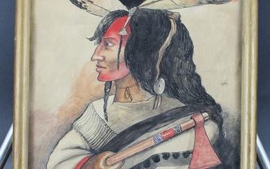 Antonio Romano Native American War Chief Painting