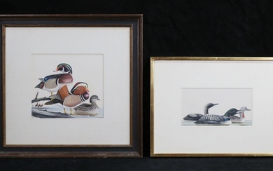 Arthur Singer 2 Tempera Paintings Ducks
