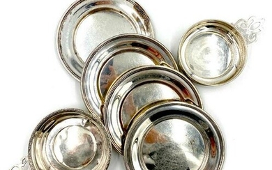 Assorted Sterling Silver Lot, Porringers, Bread Plates
