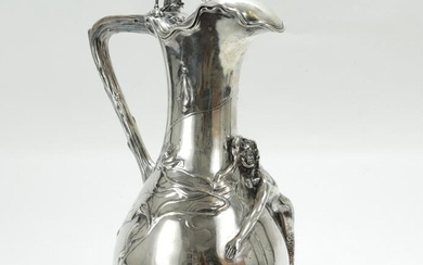 Austrian Art Nouveau .800 Silver Pitcher