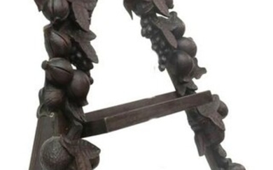 BLACK FOREST STYLE CARVED WOOD TABLETOP EASEL