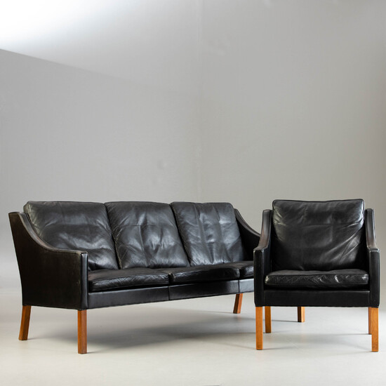 BØRGE MOGENSEN. Fredericia, three-seater sofa, model 2209 and armchair, model 2207.