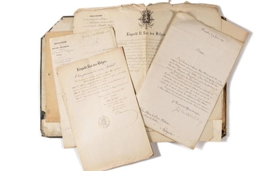 Beautiful set of fifty documents relating to Baron MOYARD, secretary...