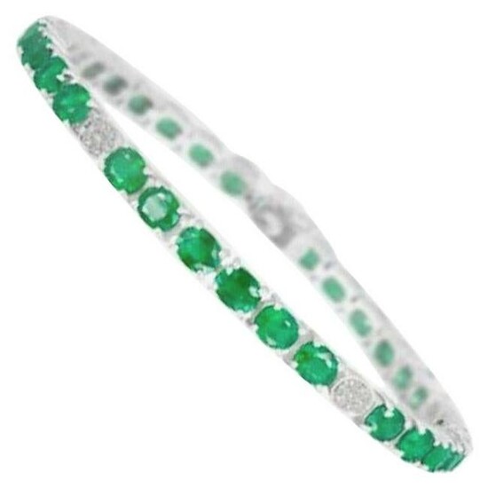 Bracelet Gold 14 K Diamond 38-RND-0,2-G/VS1A Emerald