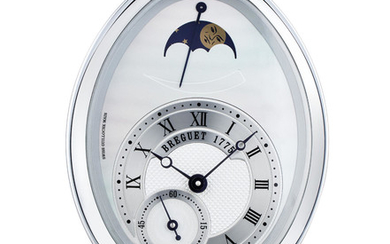 Breguet. A Large and Unusual polished Stainless Steel Wall Display Clock