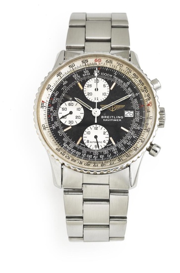 Breitling A wristwatch of steel. Model Navitimer, ref. 81610. Mechanical chronograph movement...