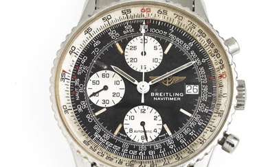 Breitling A wristwatch of steel. Model Navitimer, ref. 81610. Mechanical chronograph movement...