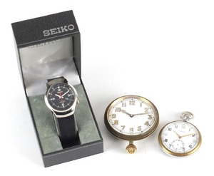 British Military issue Cyma pocket watch, Seiko automatic wr...