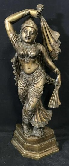 Bronze Far East Dancing Female Figural Statue