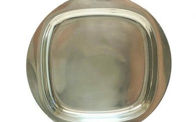 Bvlgari 950 Silver Modernist Round Dish, 1971
