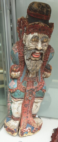 CARVED WOODEN FIGURE POSSIBLY MONGOLIAN