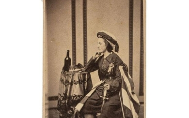 CDV of a Lady Zouave (Vivandiere) in Uniform with Sword