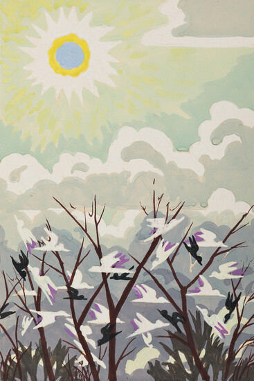CHARLES BURCHFIELD Untitled (Harmony in Nature). Gouache over pencil on cream wove paper,...