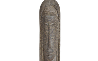 CORNELIA VAN AUKEN CHAPIN (1893-1972); ATTRIBUTED TO Head carved stone,...