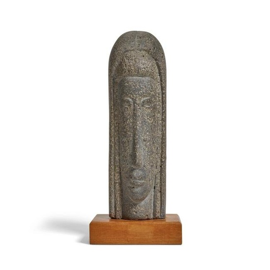 CORNELIA VAN AUKEN CHAPIN (1893-1972); ATTRIBUTED TO Headcarved stone, inscribed 'VAN AUKEN' alo...