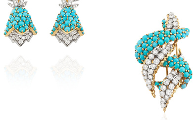 Cartier, Turquoise and diamond demi-parure
