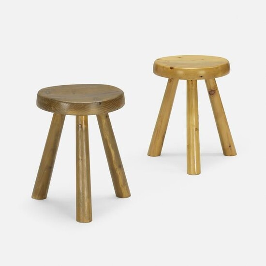 Charlotte Perriand, stools from Les Arcs, pair