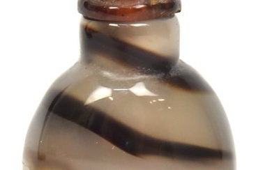 Chinese Agate & Amber Snuff Bottle