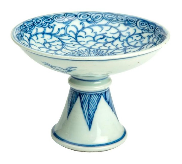 Chinese Blue and White Porcelain Pedestal Dish.