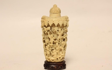 Chinese Bone Carved Snuff Bottle