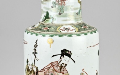 Chinese Family Verte rolling vase, H 38.5 cm.
