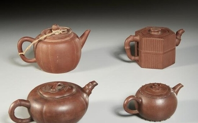 Chinese School, (4) signed Yixing teapots