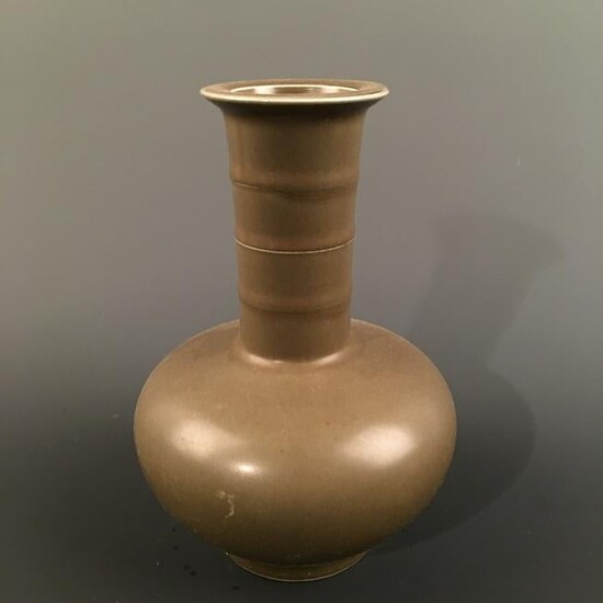 Chinese Teadust Glazed Bottle Vase