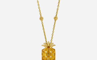Citrine and gold necklace