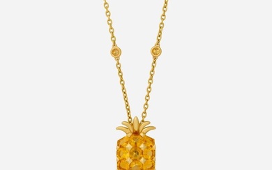 Citrine and gold necklace