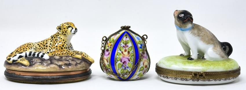 Collection Miniature Porcelain Table Boxes Limoges