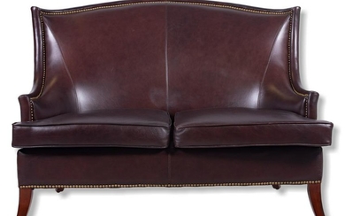 Contemporary leather settee