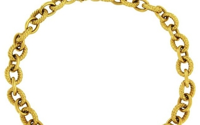 David Yurman Large Oval Link Choker Necklace in Yellow