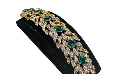 Diamond- & Emerald-Simulant Bracelet