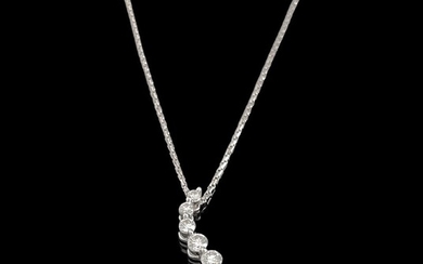 Diamond wave necklace
