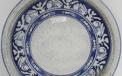 EARLY 20TH CENTURY DEDHAM POTTERY TRAY, RIMMED.