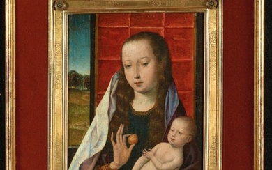 ÉCOLE BRUGEOISE DU XVIe SIÈCLE, SUIVEUR DE HANS MEMLING, Vierge à l'Enfant