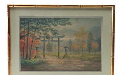 East Asian Landscape Watercolor Painting