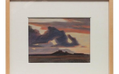 Ed Mell (American, b. 1942) Dark Clouds near Dilkon