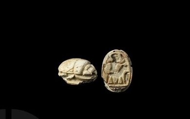 Egyptian Scarab with Baal Riding a Lion