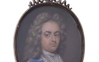 English School (18th century), A gentleman, wearing blue coat