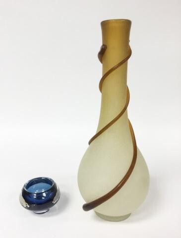 Essie Zareh Art Glass Vase, Kosta Art Glass Bowl