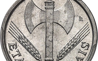 FRANCE État Français (1940-1944). Présérie de 1 franc en aluminium,...