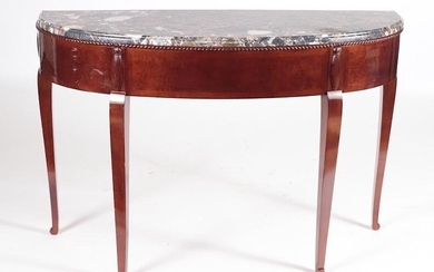 FRENCH ART DECO MARBLE TOP CONSOLE TABLE 1930