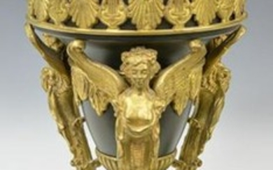 FRENCH EMPIRE STYLE GILT BRONZE-MOUNTED LAMP