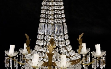 FRENCH EMPIRE STYLE SAC-A-PEARL 7-LT CRYSTAL CHANDELIER