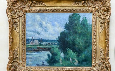 FRENCH IMPRESSIONIST LANDSCAPE OIL ON CANVAS