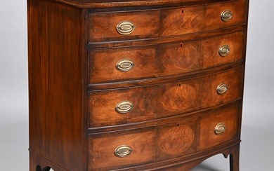 Federal Style Mahogany Bow-Front Chest of Drawers