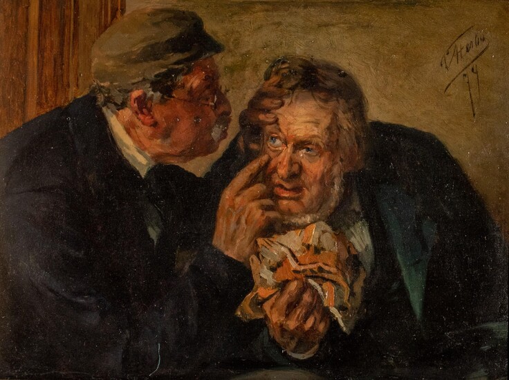 Fernand Herbo (1850-1907), the eye doctor, 1879, oil on panel, 25,5 x 34 cm