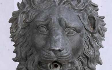 Figural Lead, Lion Mask Garden Fountain Spout